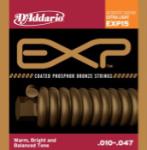 D'Addario EXP15 Coated Phosphor Bronze Acoustic Guitar Strings, Extra Light, 10-47
