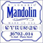 D'Addario J6702 Nickel Mandolin Single String, .014