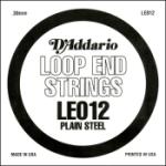 D'Addario LE012 Plain Steel Loop End Single String, .012