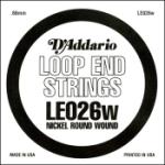 D'Addario LE026W Nickel Wound Loop End Single String, .026