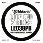 D'Addario LE038PB Phosphor Bronze Loop End Single String, .038