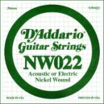 D'Addario  NW022 Nickel Wound Electric Guitar Single String, .022