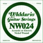 D'Addario NW024 Nickel Wound Electric Guitar Single String, .024