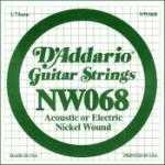 D'Addario  NW068 Nickel Wound Electric Guitar Single String, .068