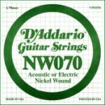 D'Addario NW070 Nickel Wound Electric Guitar Single String, .070