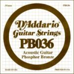 D'Addario PB036 PB Acoustic Guitar Single .036