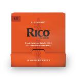 Woodwinds RCA0115-B25 Rico by D'Addario Bb Clarinet Reeds, #1.5, 25-Count Single Reeds