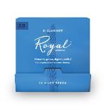 Woodwinds RCB0120-B25 Royal by D'Addario Bb Clarinet Reeds, #2.0, 25-Count Single Reeds