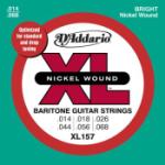 D'Addario XL157 Nickel Wound Electric Guitar Strings, Baritone Medium, 13-62