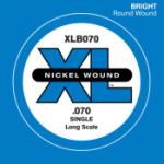 D'Addario XLB070 Nickel Wound Bass Guitar Single String, Long Scale, .070