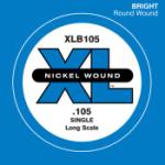 D'Addario  XLB105 Nickel Wound Bass Guitar Single String, Long Scale, .105