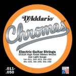 D'Addario ECG24 Chromes Flat Wound Electric Strings, Jazz Light, 11-50