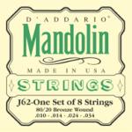 J62 D'Addario Mandolin Strings - Phosphor Bronze 10-34