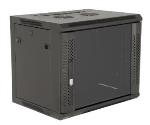 Gator Cases 9U  17" Deep Fixed Wall Rack w/Glass Door