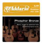 D'Addario 12-56 Light Top/Medium Bottom Bluegrass, Phosphor Bronze Acoustic Guitar Strings