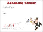 Speeding Ticket Post-It Notes PIANO