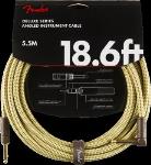 Fender 0990820082 Deluxe Series Instrument Cable, Straight/Angle, 18.6', Tweed