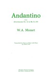 Andantino from Divertimento No. 14 in B-flat, Transcribed for Flute (or Oboe) with Piano