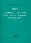 Three chinese quatrains to poems by Li Tai-Po, in the Hungarian translation by Geza Kepes for mezzo-soprano and piano