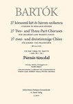 Parnas tancdal 27 Two- and Three-Part Choruses for Children's and Women's Voices , Volume VIII, No. 1 (BB 111a, 1935)