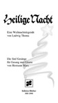 Heilige Nacht Eine Weihnachtslegende von Ludwig Thoma mit Zeichnungen von Wilhelm Schulz