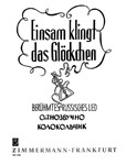 Einsam klingt das Gloeckchen (How lonely the little bell sounds)
