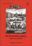 The Restoration Anthem Volume 1 1660-1689Vocal score