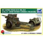 BRONCO MODELS BOM35046 QF 25PDR FEILD GUN MkII/I w/No.27 AMMU LIMBER (TRAILER) 1/35 SCALE KIT