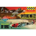 Lindberg Models LND445 Spitfire mk 22 / ME109G SET  2 Pack