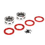 Team Losi Racin LOS43005 2.2 Beadlock Wheels, Chrome W/Red Rings(2): NCR2.0