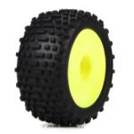 Team Losi Racin LOSB1568 Wheel & Tire Set, Yellow: Micro Truggy