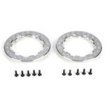 Team Losi Racin LOSB7019 Beadlock Rings w/Screws, Chrome: SCT/SCB/SCTE (4)