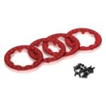 Team Losi Racin LOSB7020 Beadlock Rings w/Screws, Red: SCT/SCB/SCTE(4)