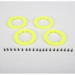 Team Losi Racin LOSB7024 Beadlock Rings w/Screws, Flor Ylw: SCT/SCB/SCTE(4)