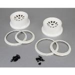 Team Losi Racin LOSB7033 Wheel & Beadlock Set, White (2), 5T