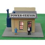 MODEL POWER MDP580 HO B/U Power Station, Lighted w/Figures