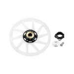 Microheli Co Lt MHE18FX067X Titanium Main Shaft/Delrin Main Gear/ A/R Hub Set