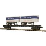 Mikes Train Hou MTH2095123 O Flat w/2 PUP Trailers, NKP