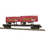 Mikes Train Hou MTH2095126 O Flat w/2 PUP Trailer, Narragansett Ale