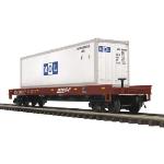 Mikes Train Hou MTH2098985 O Flat w/40' Container, BNSF