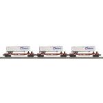 Mikes Train Hou MTH307076 O-27 Flat w/Trailer, NS (3)