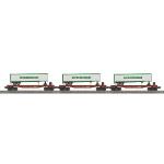 Mikes Train Hou MTH307077 O-27 Flat w/Trailer, BNSF (3)