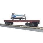 Mikes Train Hou MTH3076537 O-27 50' Flat w/Fishing Boat, B&LE