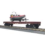 Mikes Train Hou MTH3076539 O-27 50' Flat w/Rescue Boat, NS