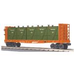 Mikes Train Hou MTH3076604 O-27 Flat w/ Bulkheads & LCL Containers, BNSF