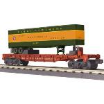 Mikes Train Hou MTH3076612 O-27 Flat w/40' Trailer, GN