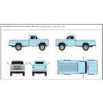 CLASSIC METAL W MWI30472 HO 1960 Ford 4x4 Pickup, Skymist Blue