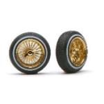 PEGASUS HOBBIES PGH1302 GOLD WIRE WHEELS/TIRES FOR 1/24 SCALE