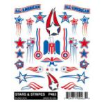 PINECAR PIN463 Stick-On Decals, Stars & Stripes