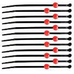 Rc-lights RCL79816 Tie Caps, Red with Zip Ties (12 )